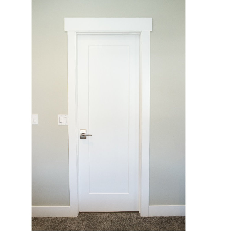 StileDoors Paneled Solid Manufactured Wood Primed Shaker One Panel Slab